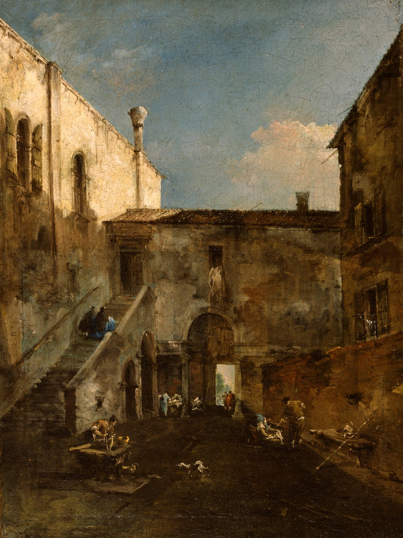 Una corte veneziana - Francesco Guardi