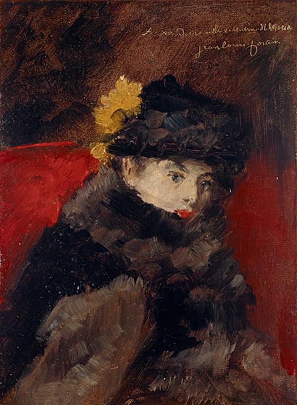 Una donna con il cappotto di pelliccia - Jean-Louis Forain
