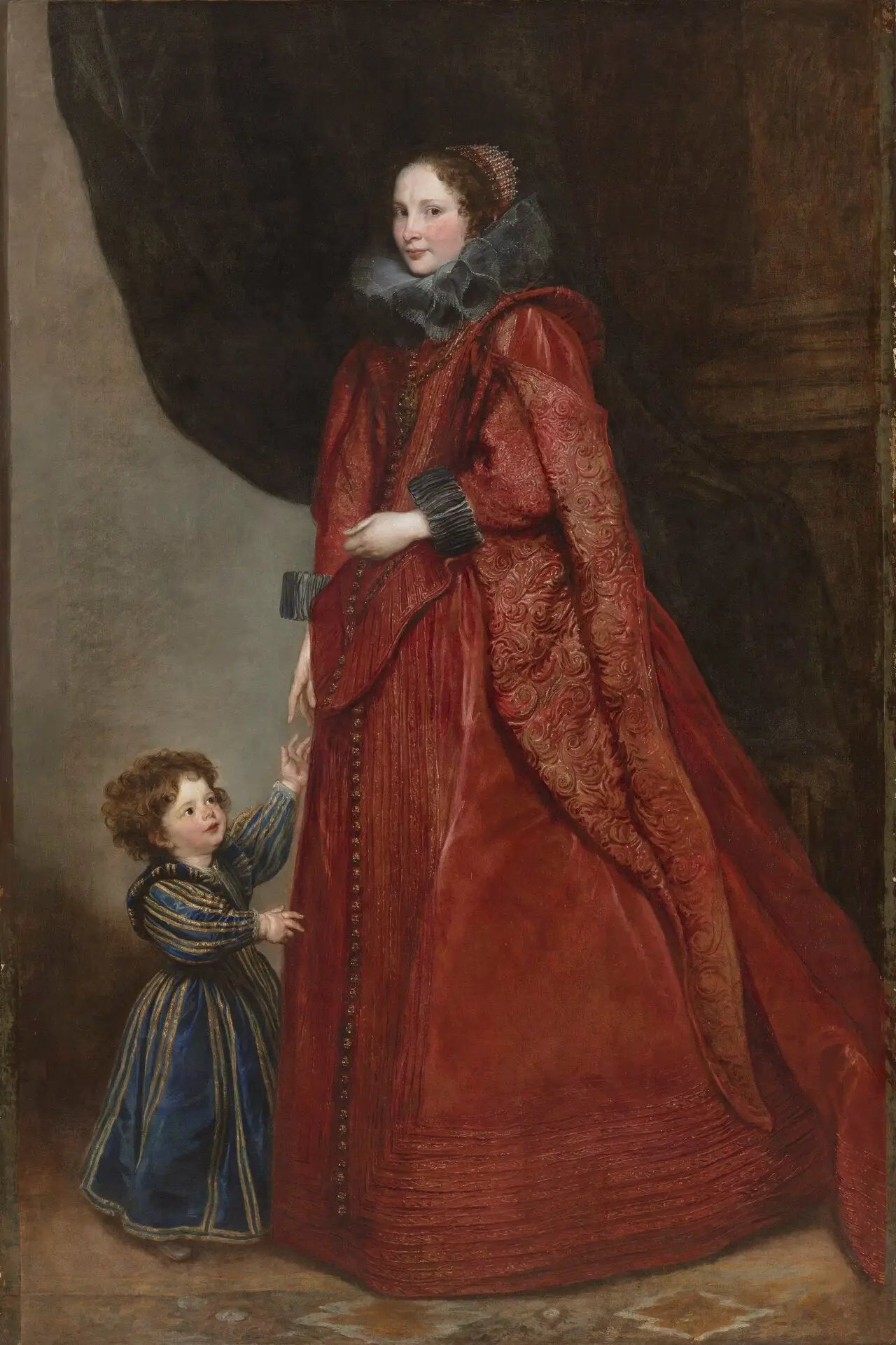 Une dame génoise avec son enfant - Antoine van Dyck image 1 tableau peint à l’huile sur toile