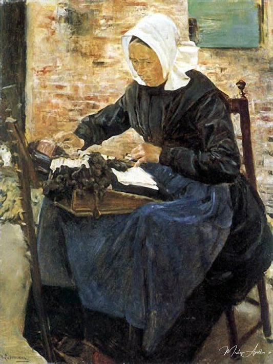 Une dentellière néerlandaise, 1881 - Max Liebermann - Reproductions de tableaux et peintures haut de gamme