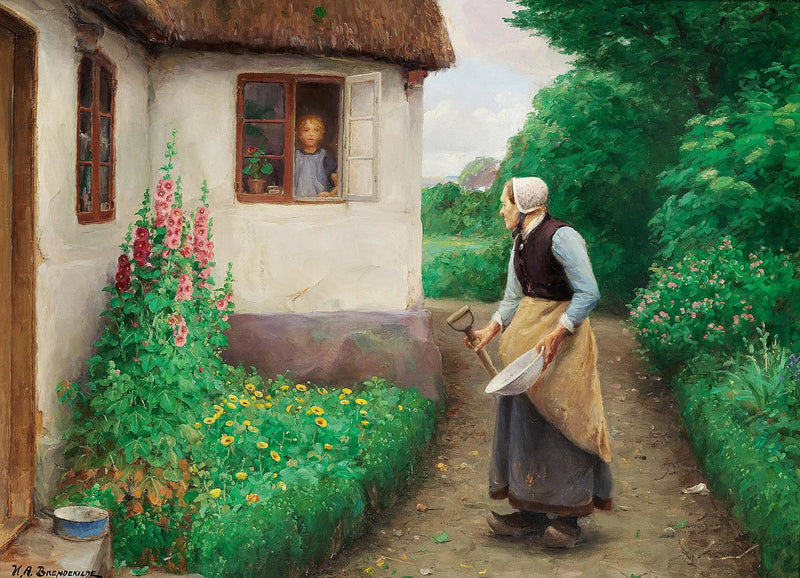 Una discussione mattutina. - H. A. Brendekilde