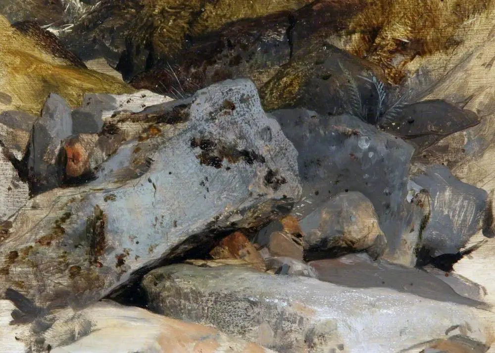 Une étude de rochers et d’un ruisseau - Edwin Henry Landseer - Alpha Reproduction