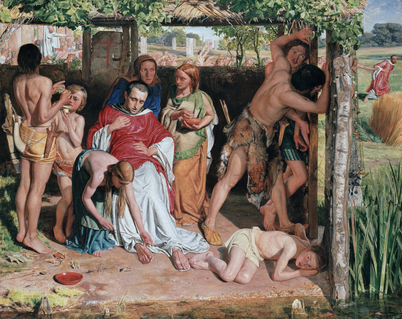 Una famiglia britannica convertita ospita un missionario cristiano perseguitato dai druidi - William Holman Hunt