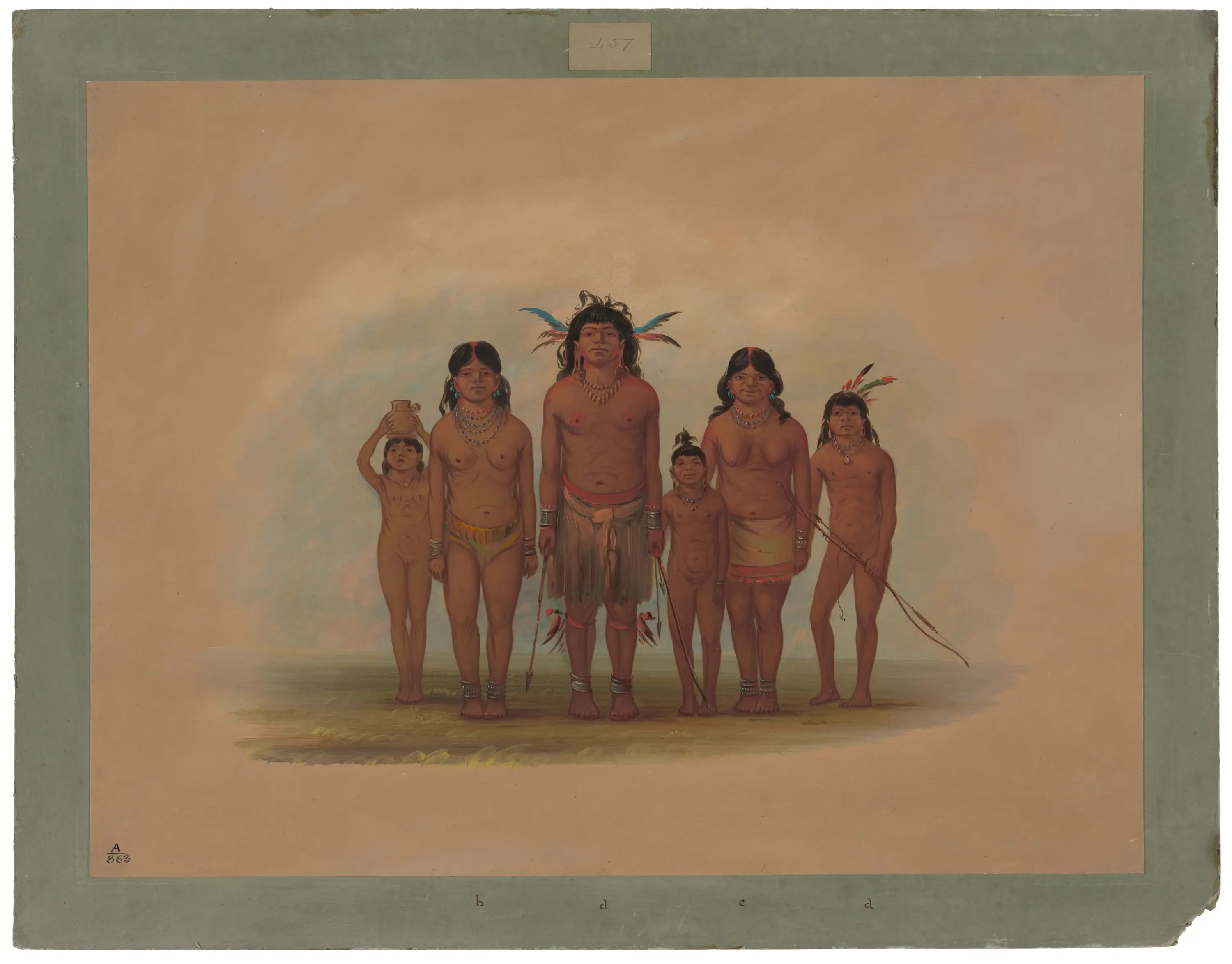 Une famille indienne Connibo - George Catlin - Alpha Reproduction
