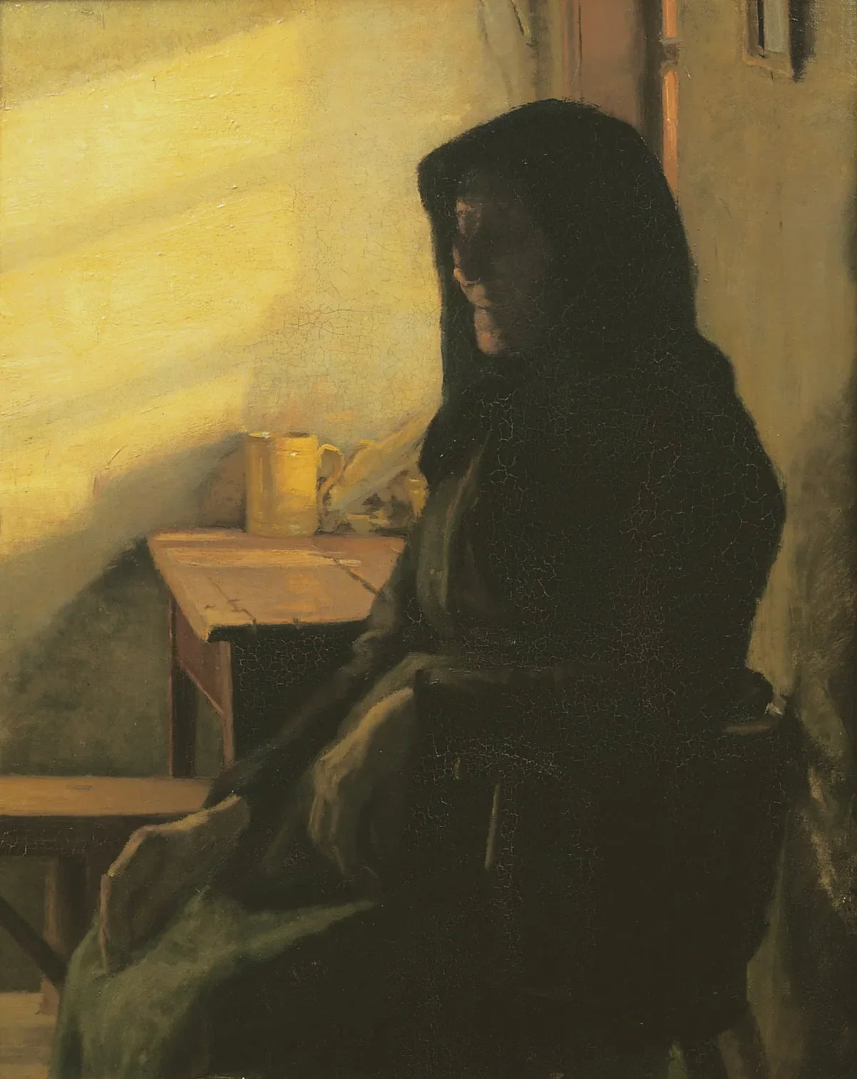 Une femme aveugle dans sa chambre - Anna Ancher image 1 copie de tableau peinte à la main