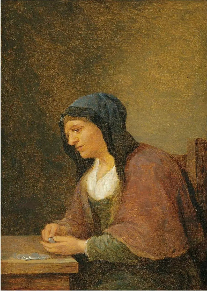 Una donna che conta soldi - David Teniers il Giovane