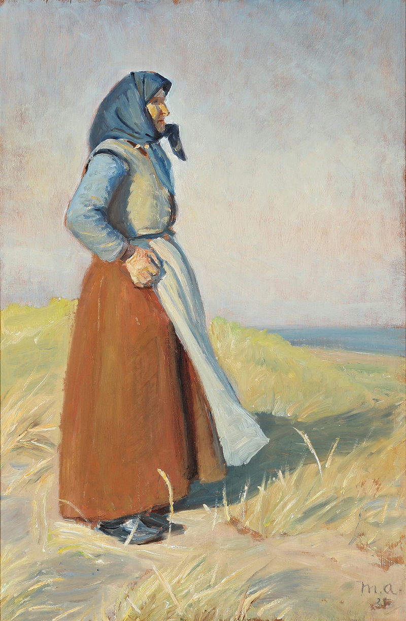 Una donna di Skagen sulle dune. -Michael Peter Ancher