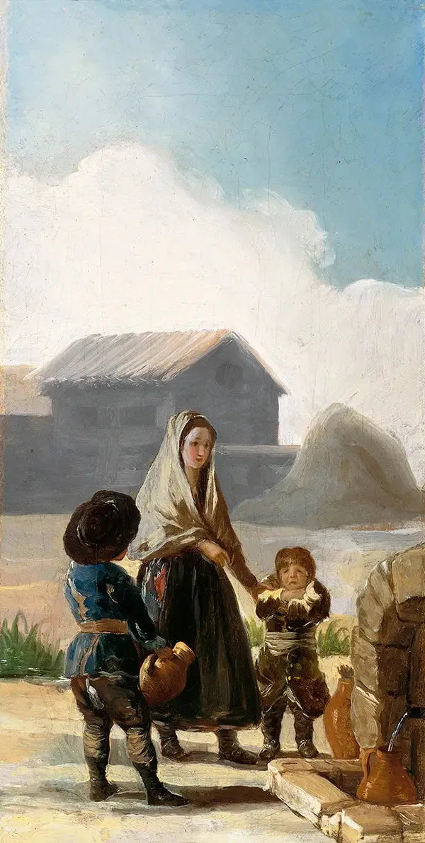 Una donna e due bambini alla fontana - Francisco de Goya