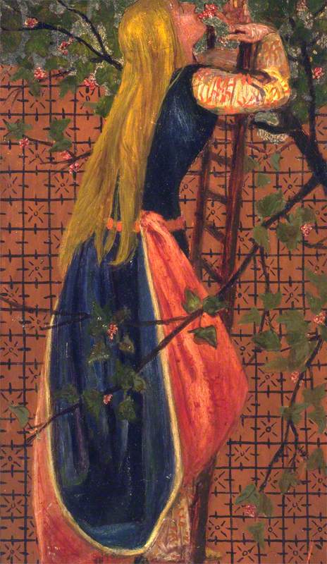 Una donna su una scala che sente un fiore - Edward Burne-Jones