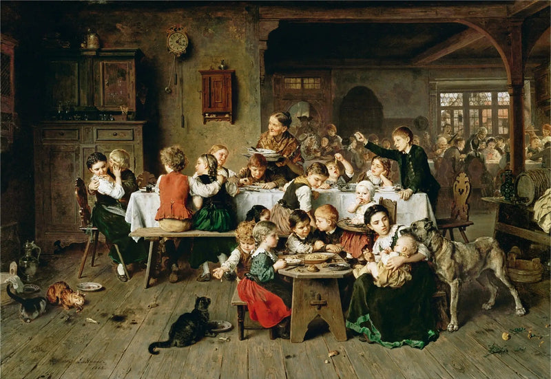 Una festa di bambini (il tavolo dei bambini) - Ludwig Knaus