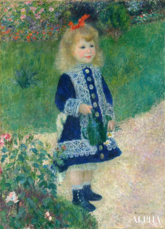 Une fille avec un arrosoir - Pierre-Auguste Renoir - Reproductions de tableaux et peintures haut de gamme