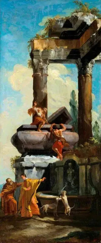 Una fontana con rovine classiche - Giovanni Paolo Panini