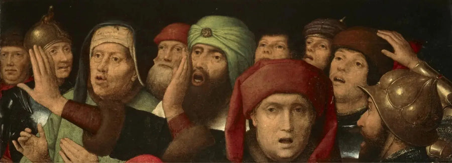 Una folla beffarda : frammento di una beffa di Cristo - Hans Memling