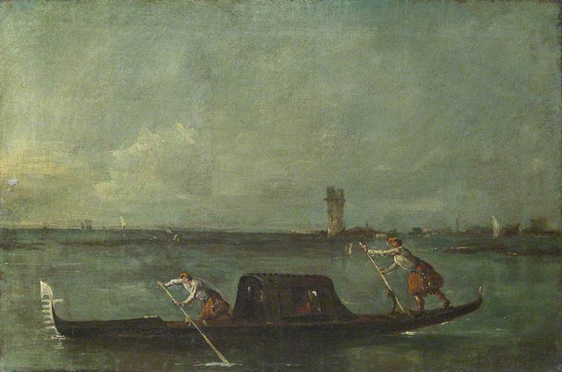 Una gondola sulla laguna vicino a Mestre - Francesco Guardi
