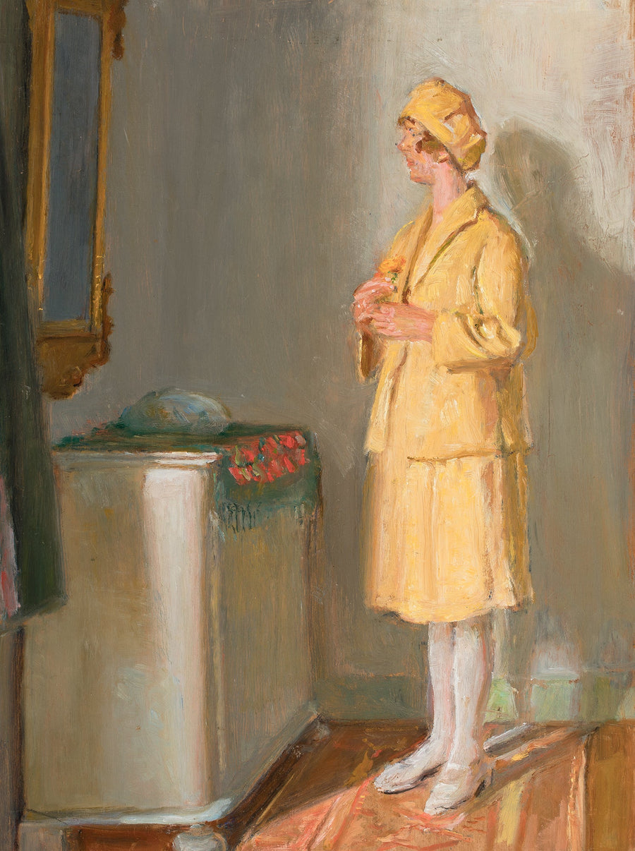 Una giovane donna che si guarda allo specchio. - Michael Peter Ancher