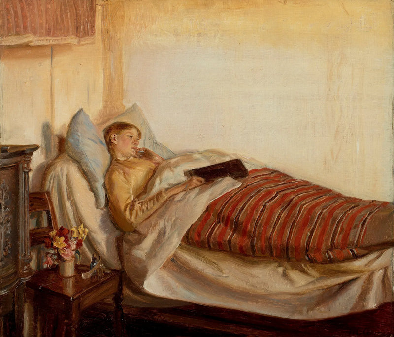 Una giovane donna, Tine Normand, è malata. - Michael Peter Ancher