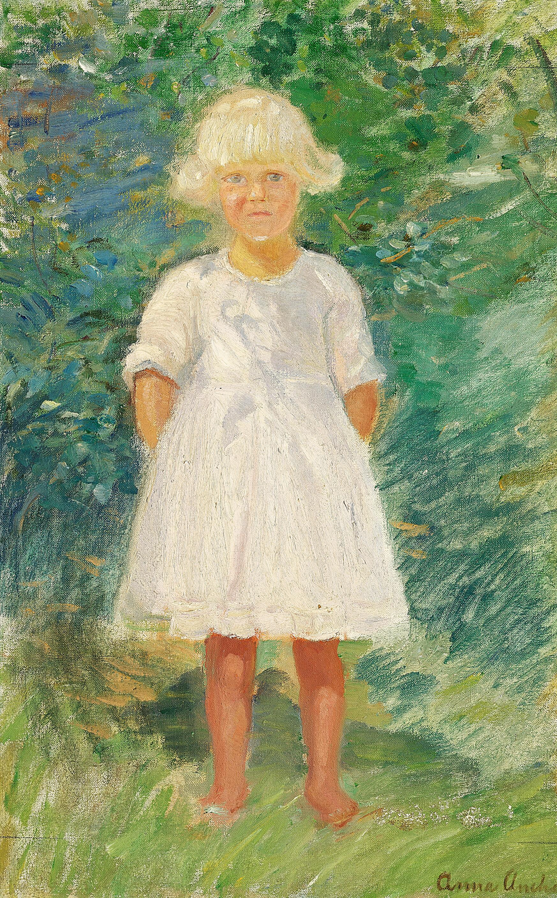 Una giovane ragazza in giardino. - Anna Ancher