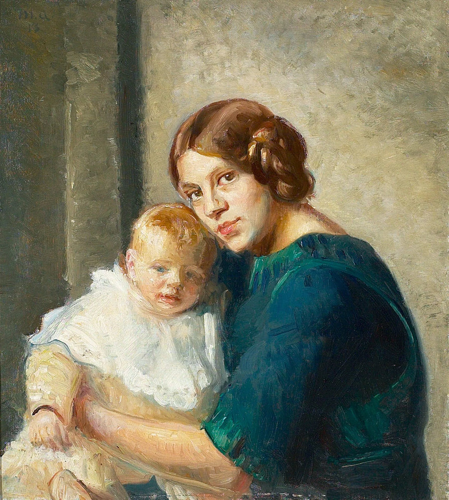 Una giovane madre con il suo bambino. - Michael Peter Ancher