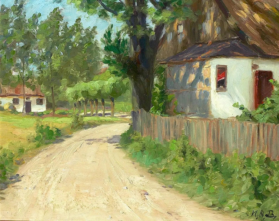 Una giornata estiva in un villaggio di Fionia. - H. A. Brendekilde