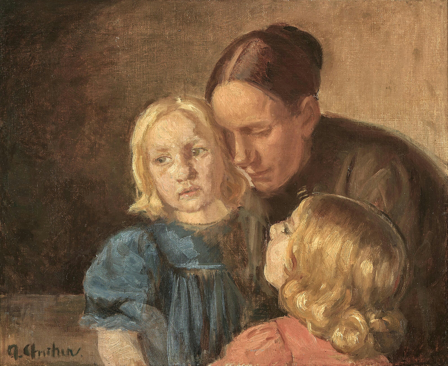 Una madre con i suoi figli. - Anna Ancher