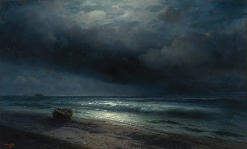 Una notte al chiaro di luna in mare - Ivan Aïvazovski