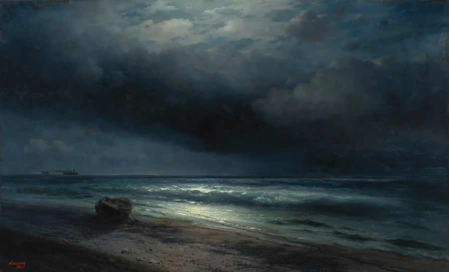 Una notte al chiaro di luna in mare - Ivan Aïvazovski