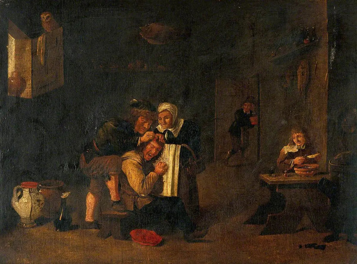 Une opération chirurgicale sur la tête d'un homme - David Teniers le Jeune image 1 reproduction d’œuvre d’art à l’huile