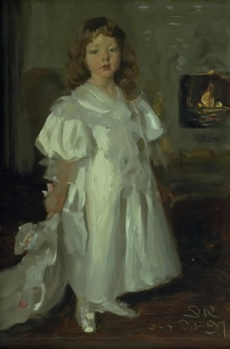 Una bambina, Helga Melchior, in abito lungo - Peder Severin Krøyer