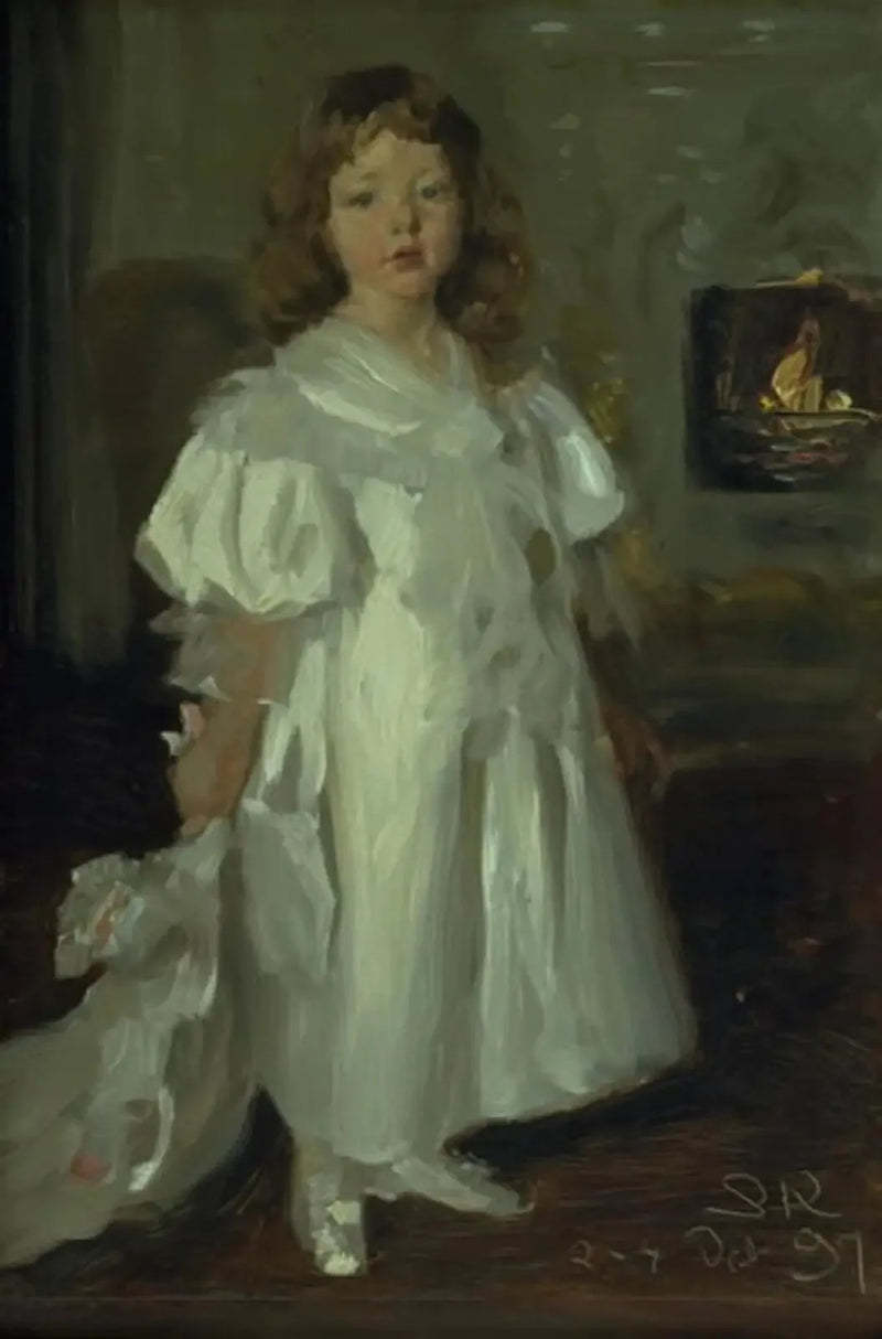 Una bambina, Helga Melchior, in abito lungo - Peder Severin Krøyer