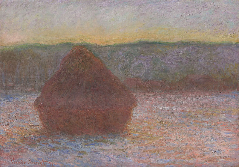 Una pila di grano (pranzo, tramonto) - Claude Monet