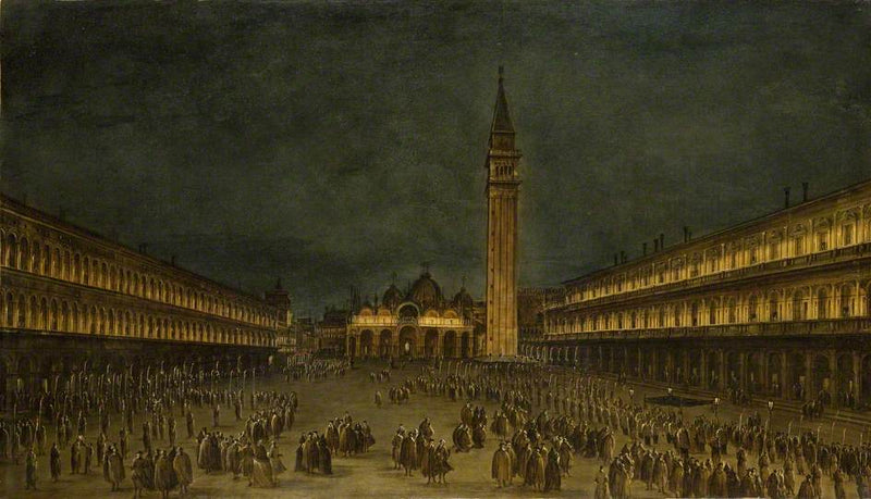Una processione notturna sulla piazza San Marco - Francesco Guardi