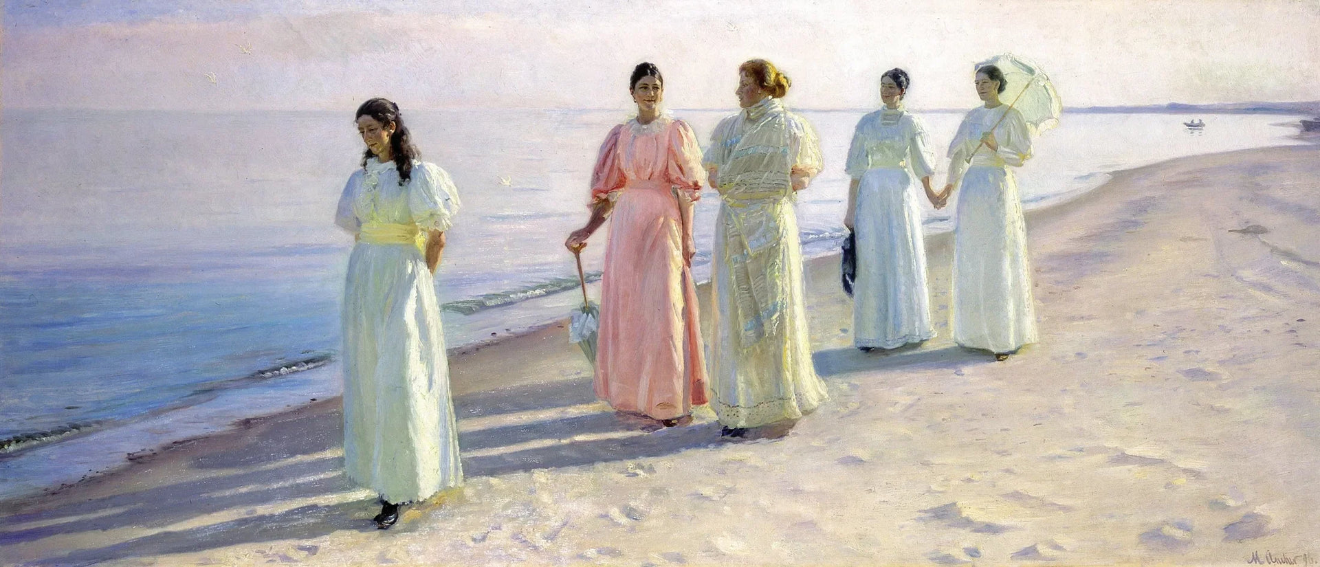 Une promenade sur la plage - Michael Peter Ancher image 1 reproduction réalisée par Alpha Reproduction