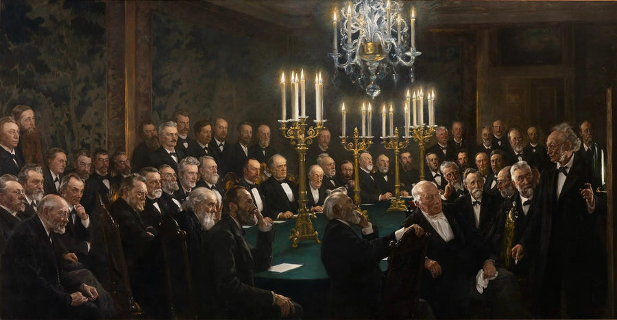 Una riunione all'Accademia reale delle scienze e delle lettere della Danimarca - Peder Severin Krøyer