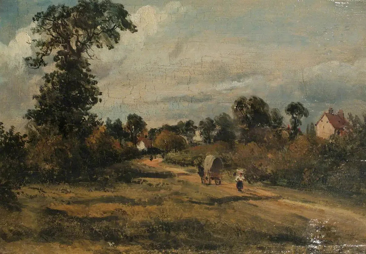 Une route de campagne - John Constable image 1 reproduction de peinture à l’huile