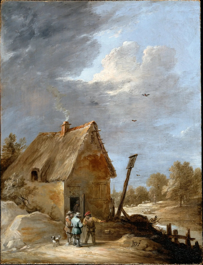 Una strada vicino a un chalet - David Teniers il Giovane