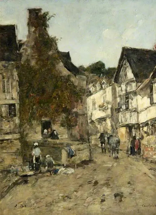 Una strada di Caudebec-en-Caux - Eugène Boudin