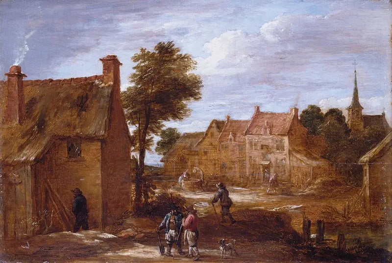 Una strada di paese - David Teniers il Giovane