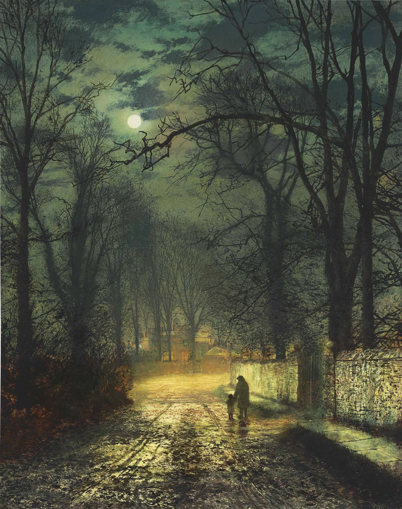 Una viuzza al chiaro di luna - John Atkinson Grimshaw