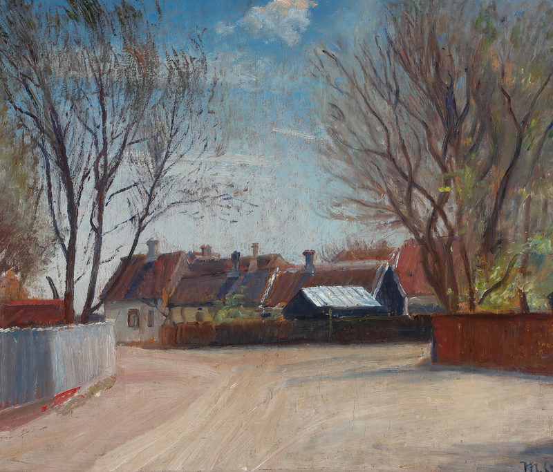 Una scena da Br��ndumsvej a Skagen. -Michael Peter Ancher