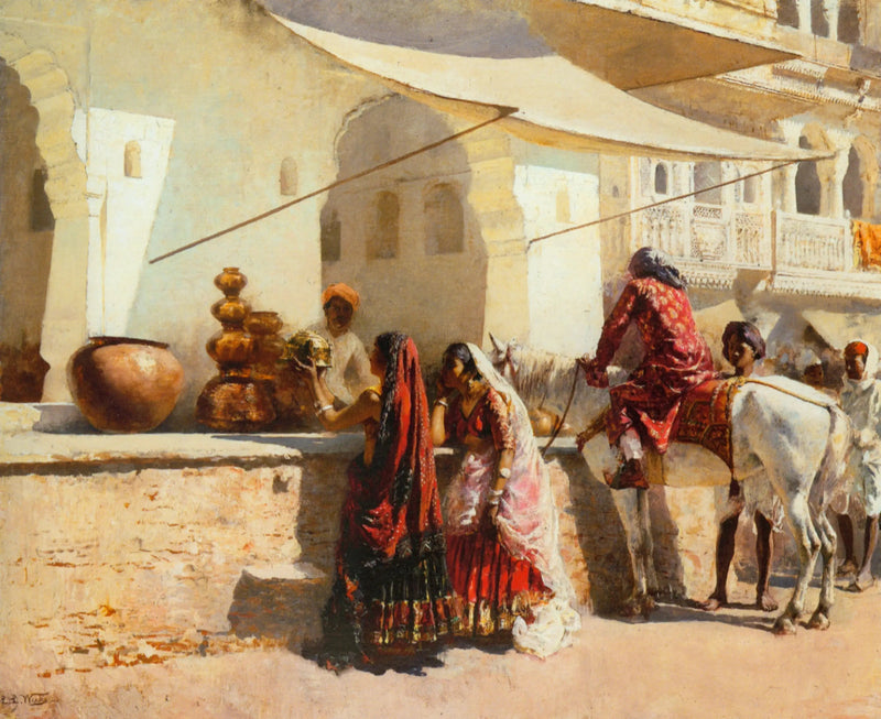 Una scena di mercato di strada, India - Edwin Lord Weeks