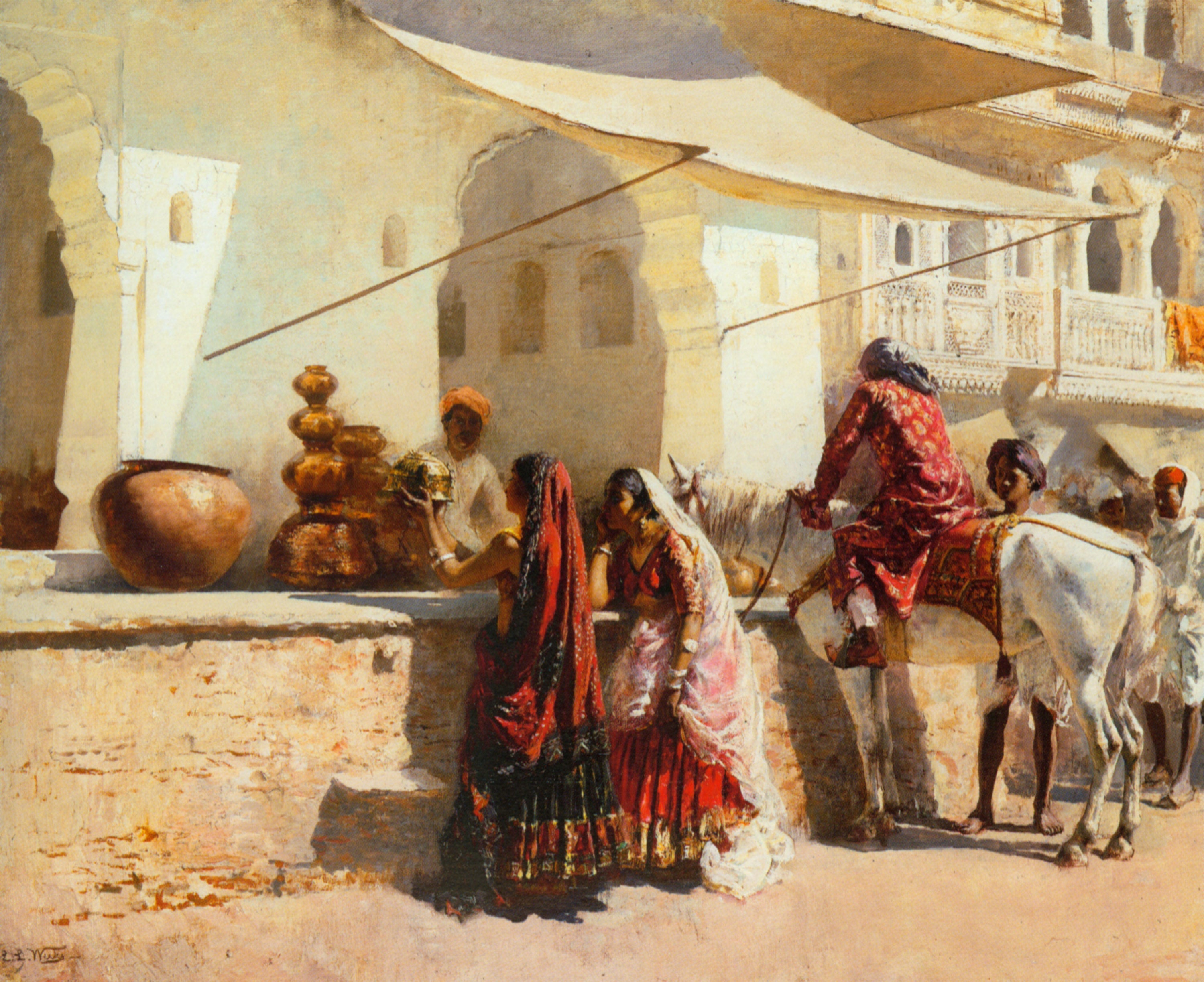 Une scène de marché de rue Inde - Edwin Lord Weeks - Alpha Reproduction