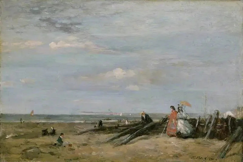 Una scena di spiaggia a Trouville - Eugène Boudin