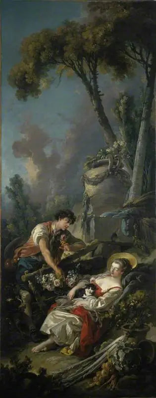 Une scène pastorale («La Jardinière Endormie») - François Boucher image 1 reproduction d’œuvre d’art à l’huile