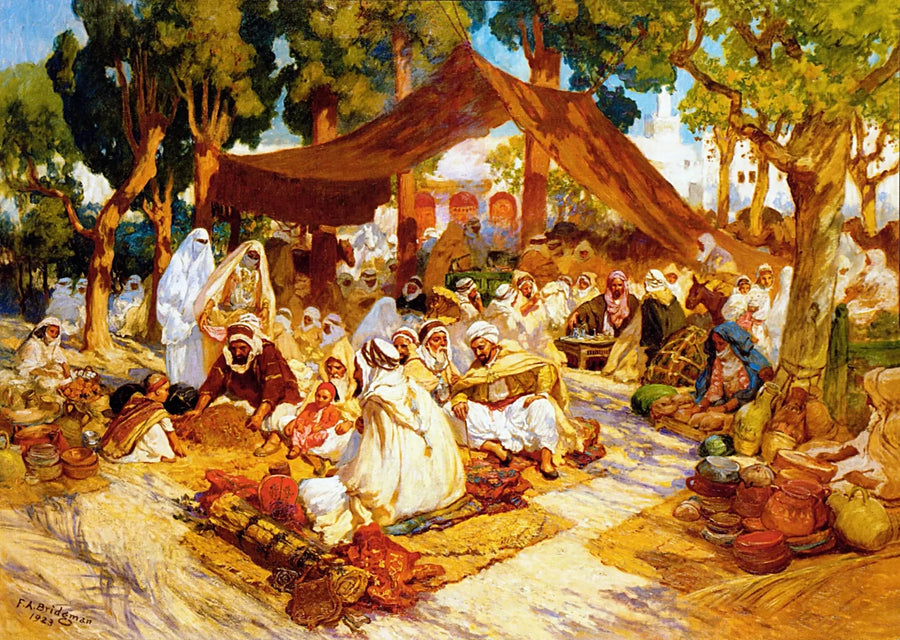 Una serata di ritrovo in un accampamento algerino - Frederick Arthur Bridgman