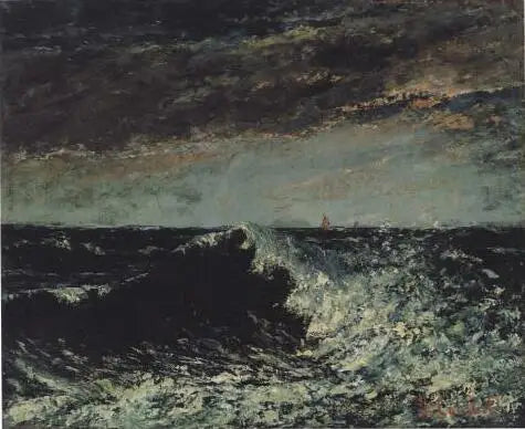 Un'onda che si infrange sotto le nuvole temporalesche - Gustave Courbet
