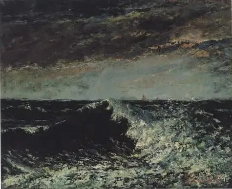 Un'onda che si infrange sotto le nuvole temporalesche - Gustave Courbet