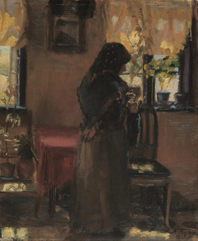 Una vecchia signora nella sua stanza. - Anna Ancher