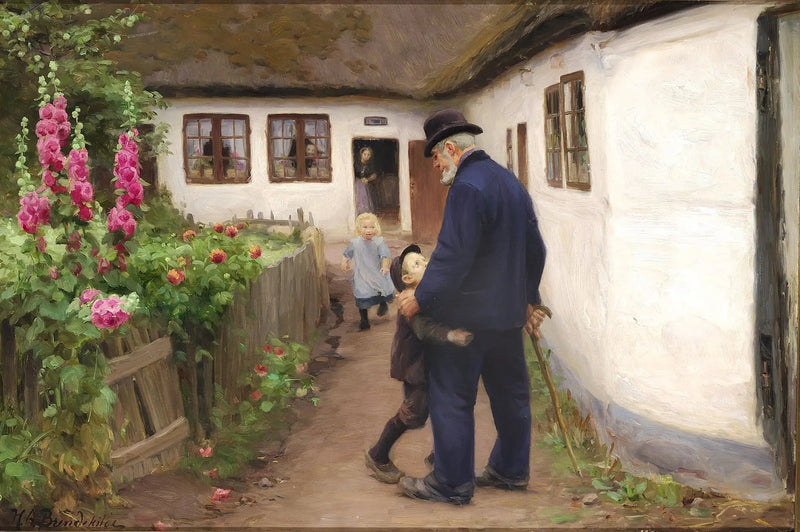 Una visita del nonno. - H. A. Brendekilde