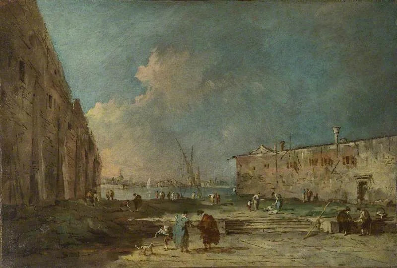 Une vue près de Venise (?) - Francesco Guardi image 1 tableau peint à l’huile sur toile