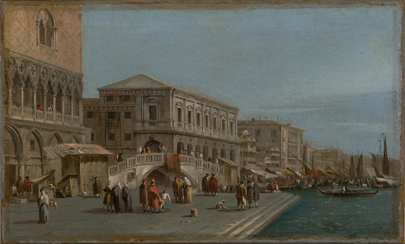 Una vista sul Molo e sulla Riva degli Schiavoni a Venezia - Francesco Guardi